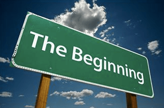 The Beginnning road sign