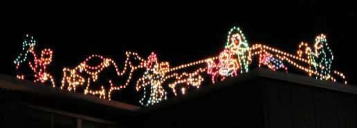 Manger scene in lights