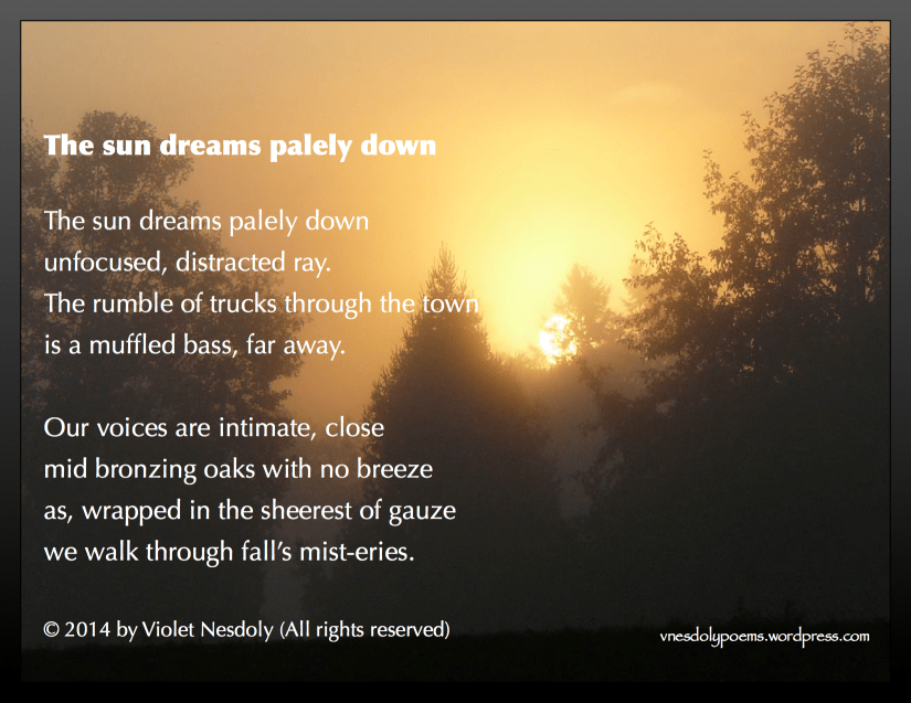 Sun dreams palely down - poem & photo by V. Nesdoly