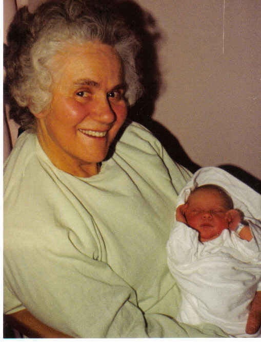 My mother with her newborn granddaughter, my daughter